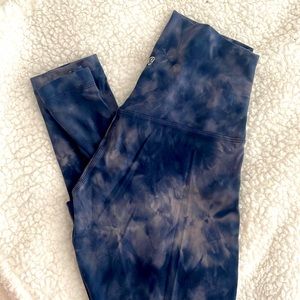 Full length blue tie dye Lululemon align leggings